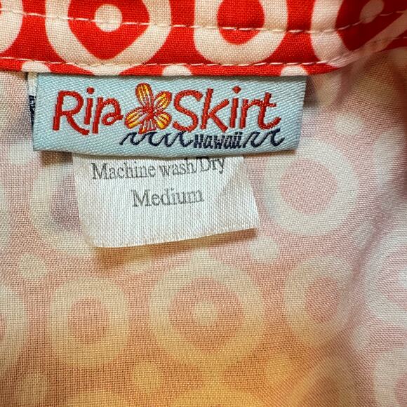 RipSkirt Hawaii sz M  Orange Dot Wrap Mini Skirt Length 1 - Picture 4 of 8